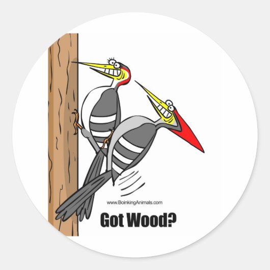 spechten koken, spechten paren ronde sticker (Voorkant)