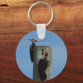 Spechten op een paal sleutelhanger (Voorkant)