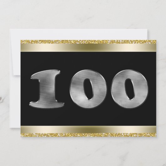 Speciaal 100e verjaardag Silver Number 100 Kaart (Voorkant)