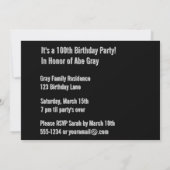 Speciaal 100e verjaardag Silver Number 100 Kaart (Achterkant)