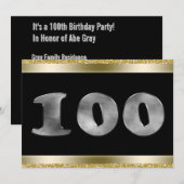 Speciaal 100e verjaardag Silver Number 100 Kaart (Voorkant / Achterkant)