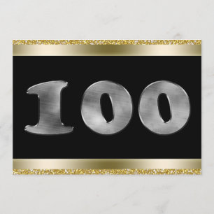 Speciaal 100e verjaardag Silver Number 100 Kaart