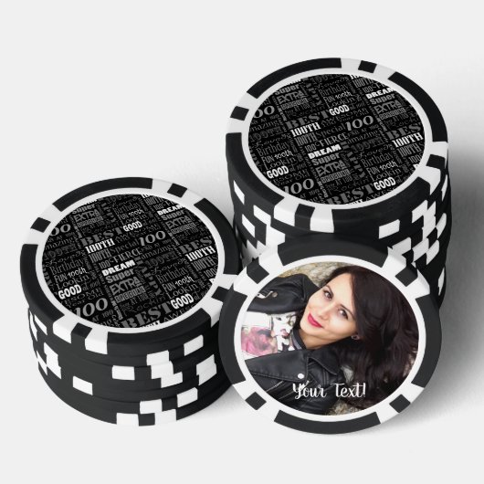 Speciaal 100e Verjaardagsfeestje Foto Monogram Poker Chips (Opstapeling)