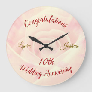 Speciaal 10th Wedding Jubileum Grote klok