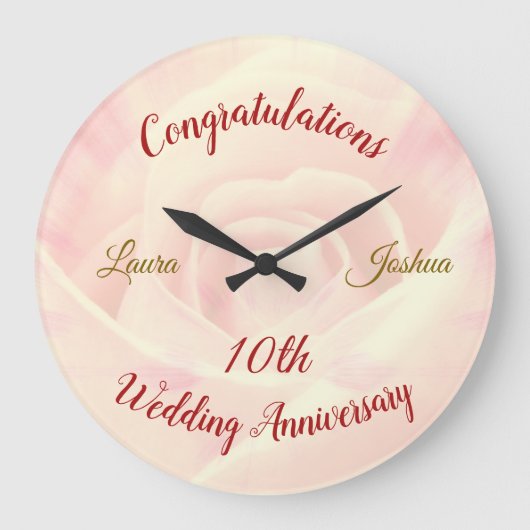 Speciaal 10th Wedding Jubileum Grote klok (Voorkant)