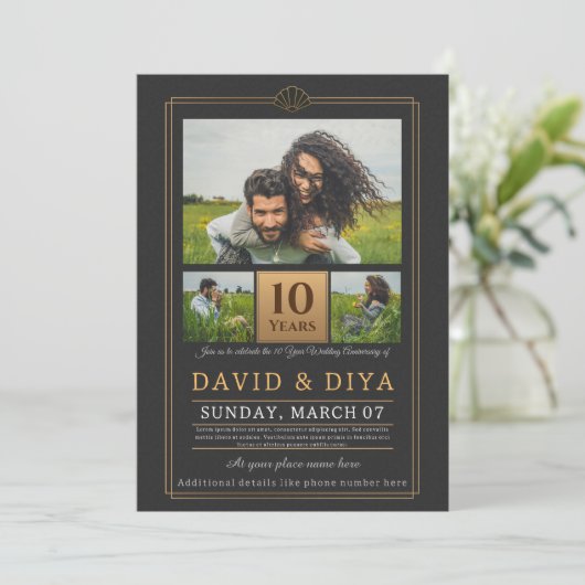 Speciaal 10th Wedding-Jubileum Kaart (Staand voorkant)