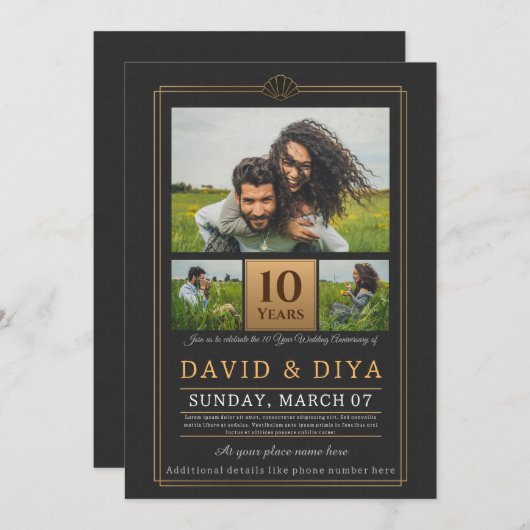 Speciaal 10th Wedding-Jubileum Kaart (Voorkant / Achterkant)