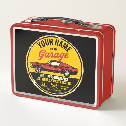 Speciaal 1967 Fastback Red Classic Car Garage (Achterkant)