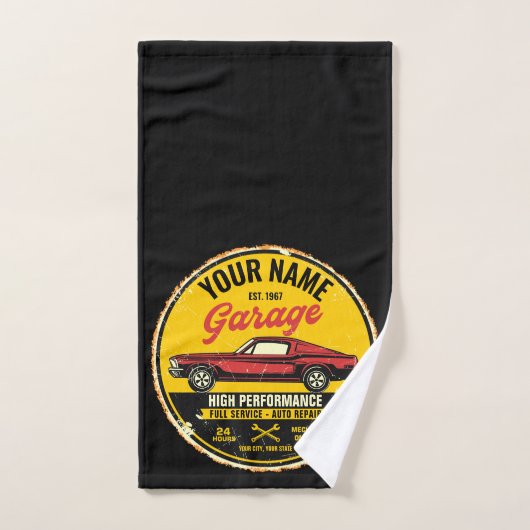 Speciaal 1967 Fastback Red Classic Car Garage Bad Handdoek (Handdoek)