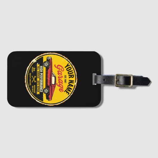 Speciaal 1967 Fastback Red Classic Car Garage Bagagelabel (Voorkant (horizontaal))