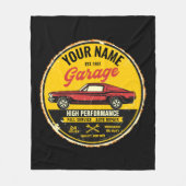Speciaal 1967 Fastback Red Classic Car Garage Fleece Deken (Voorkant)
