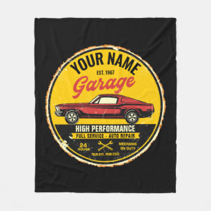 Speciaal 1967 Fastback Red Classic Car Garage Fleece Deken