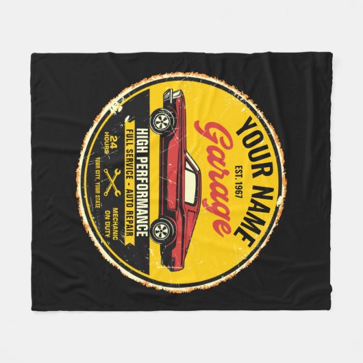 Speciaal 1967 Fastback Red Classic Car Garage Fleece Deken (Voorkant (Horizontaal))