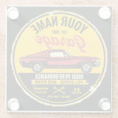 Speciaal 1967 Fastback Red Classic Car Garage Glazen Onderzetter (Achterkant)