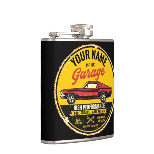 Speciaal 1967 Fastback Red Classic Car Garage Heupfles (Rechts)