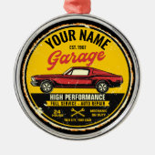 Speciaal 1967 Fastback Red Classic Car Garage Metalen Ornament (Voorkant)
