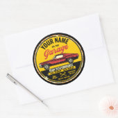 Speciaal 1967 Fastback Red Classic Car Garage Ronde Sticker (Envelop)