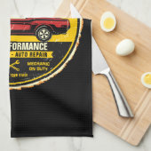 Speciaal 1967 Fastback Red Classic Car Garage Theedoek (Quarter Fold)