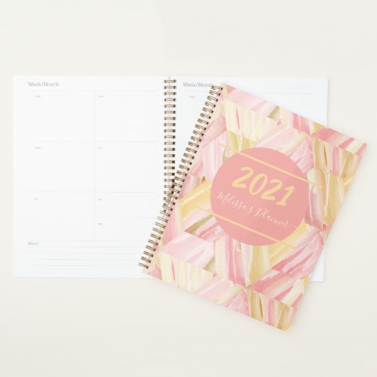 Speciaal 2021 Abstract kunstpatroonroonroos Gold Planner (Display)