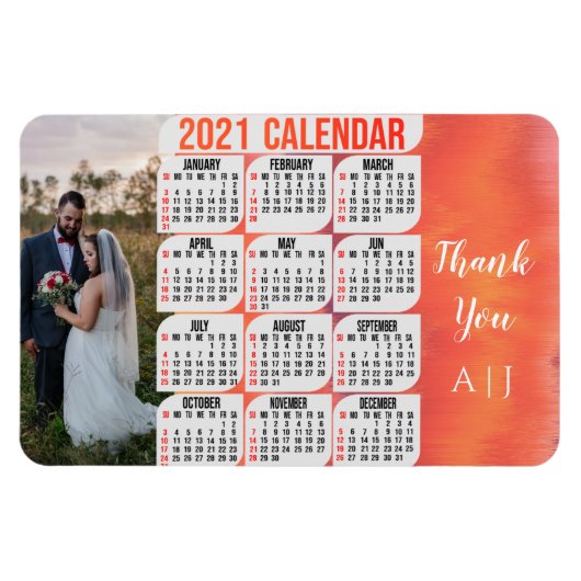 Speciaal 2021 Photo Magnetic Fridge Calendar M Magneet (Horizontaal)