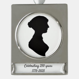 Speciaal 250 Jaar Herdenking Jane Austen Verzilverd Banner Ornament
