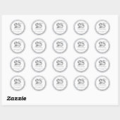 Speciaal 25th Silver Wedding Jubileum Ronde Sticker (Vel)