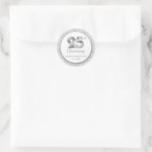 Speciaal 25th Silver Wedding Jubileum Ronde Sticker (Tas)
