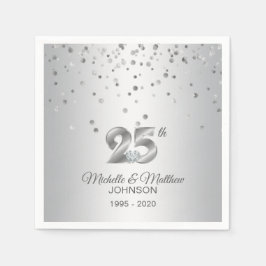 Speciaal 25th Silver Wedding Jubileum Servet