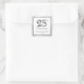 Speciaal 25th Silver Wedding Jubileum Vierkante Sticker (Tas)