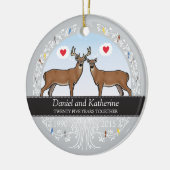 Speciaal 25th Wedding Jubileum, Buck & Doe Keramisch Ornament (Links)
