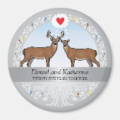 Speciaal 25th Wedding Jubileum, Buck & Doe Magneet (Voorkant)