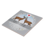 Speciaal 25th Wedding Jubileum, Buck & Doe Tegeltje (Zijkant)
