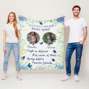 Speciaal 2 Foto Collage kerstcadeau zuster Fleece Deken