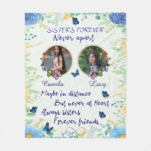 Speciaal 2 Foto Collage kerstcadeau zuster Fleece Deken (Voorkant)