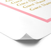 Speciaal 2 - Roze Blush Bloemen Goud Zitplaatskaar Poster (Hoek)