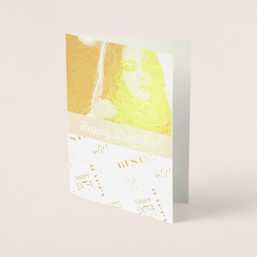 Speciaal 40e geboortedag fotoMonogram Folie Kaarten (Voorkant)