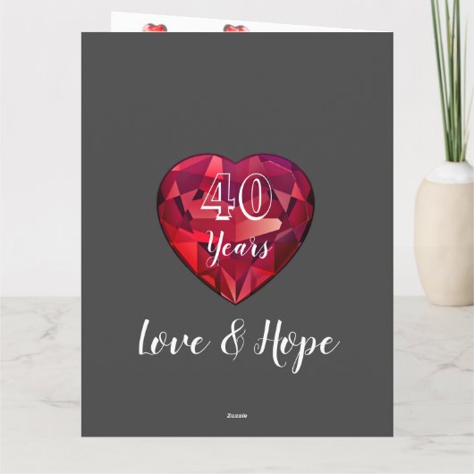 Speciaal 40e Jubileum kaart voor echtgenoot/echtge (Achterkant)