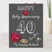 Speciaal 40e Jubileum kaart voor echtgenoot/echtge (Voorkant)