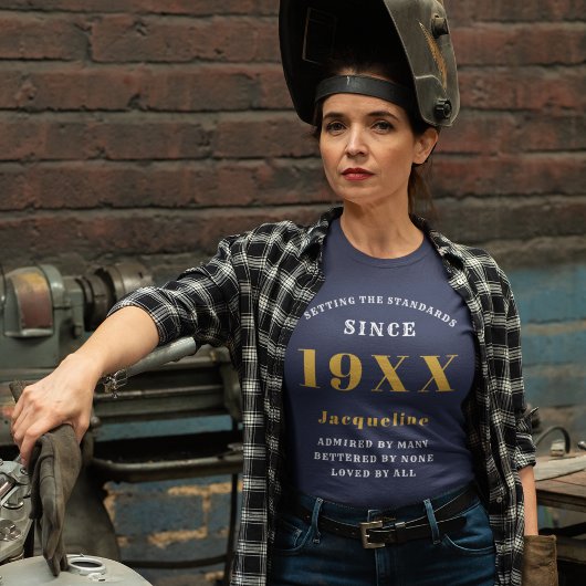 Speciaal 40e marthday Navy Gold voor haar T-shirt