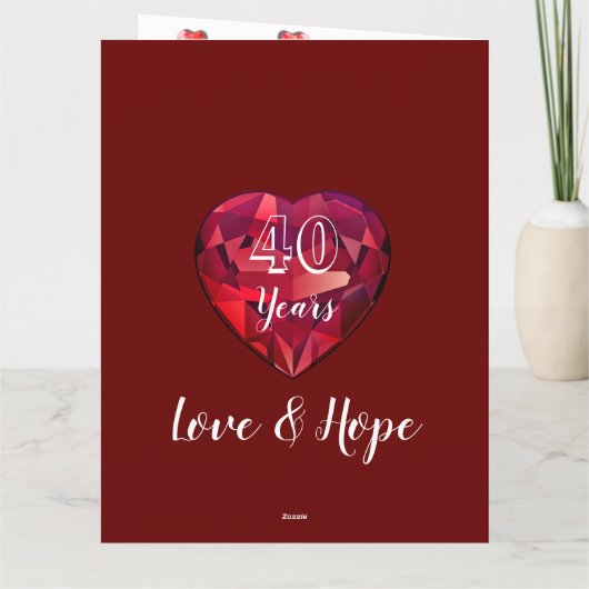 Speciaal 40e Ruby-Jubileum voor vrouwen Kaart (Achterkant)