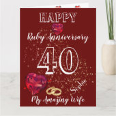 Speciaal 40e Ruby-Jubileum voor vrouwen Kaart (Voorkant)