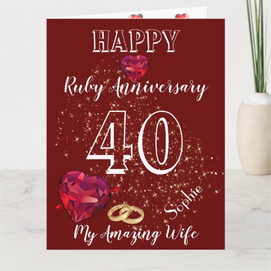 Speciaal 40e Ruby-Jubileum voor vrouwen Kaart (Voorkant)