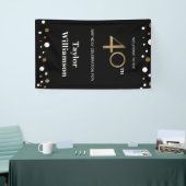 Speciaal 40e verjaardag Gold en zwart confetti Spandoek (Beurs)