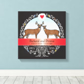 Speciaal 40th Wedding Jubileum, Buck & Doe Canvas Afdruk (Insitu (Houten vloer))