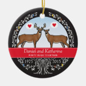 Speciaal 40th Wedding Jubileum, Buck & Doe Keramisch Ornament (Voorkant)