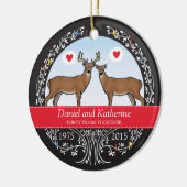 Speciaal 40th Wedding Jubileum, Buck & Doe Keramisch Ornament (Links)