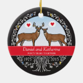 Speciaal 40th Wedding Jubileum, Buck & Doe Keramisch Ornament (Achterkant)