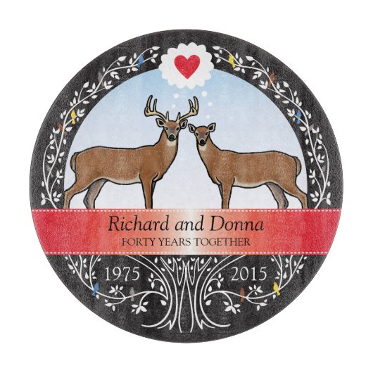Speciaal 40th Wedding Jubileum, Buck & Doe Snijplank (Voorkant)