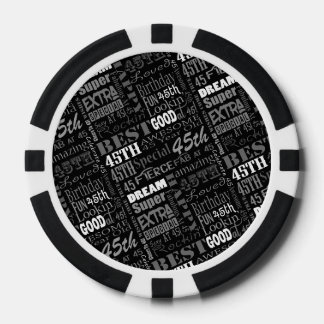 Speciaal 45e Verjaardagsfeestfoto Monogram Pokerchips