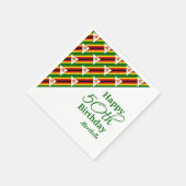 Speciaal 50E BIRTHDAY Zimbabwe-vlaggendocument Servet (Hoek)